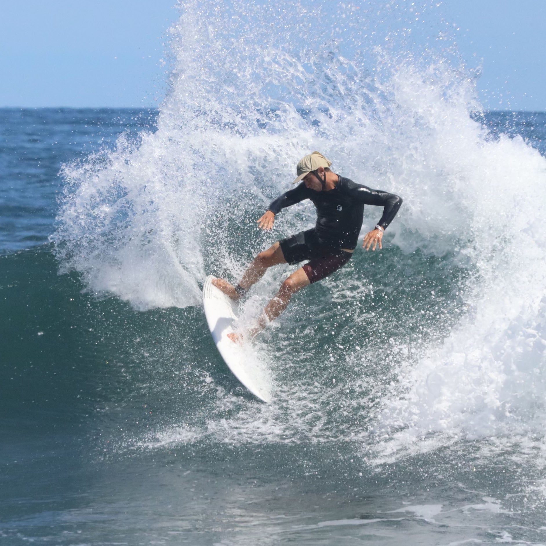 Surfing hat deals with strap